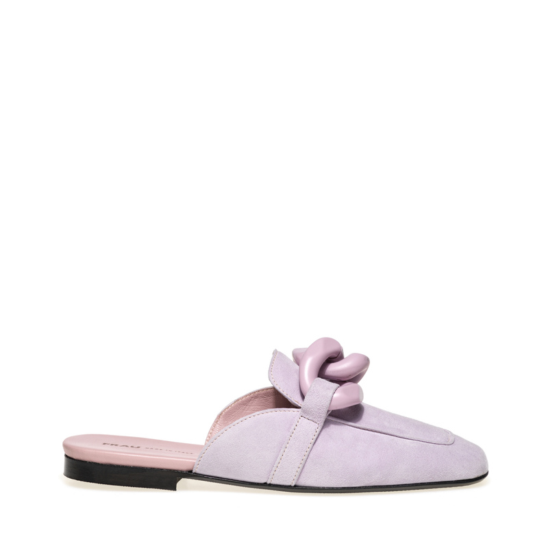 Suede mules with chain detailing - Slippers | Frau Shoes | Official Online Shop