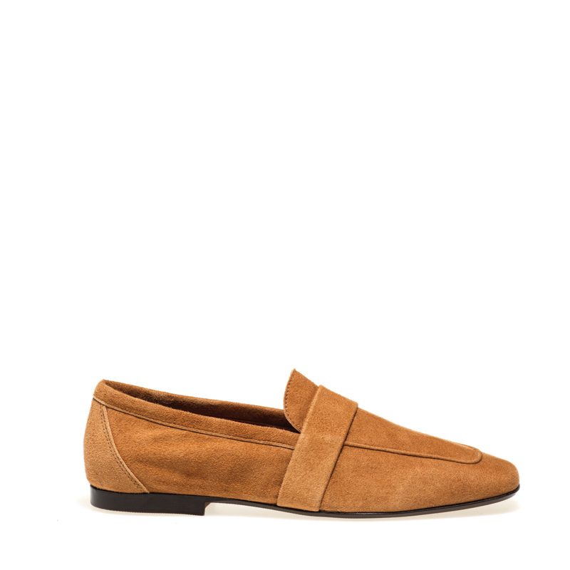 Mokassin aus Veloursleder mit quadratischer Zehenkappe | Frau Shoes | Official Online Shop