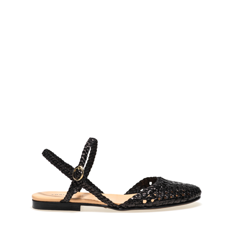 Slingback-Sandalette aus geflochtenem Leder | Frau Shoes | Official Online Shop