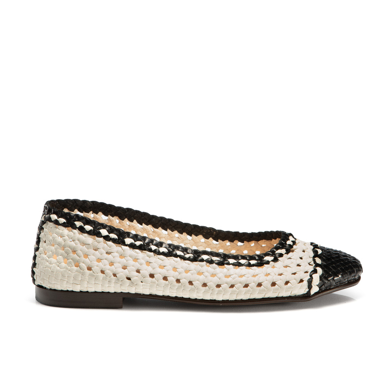 Two-tone woven leather ballet flats - Perfect weave | Frau Shoes | Official Online Shop
