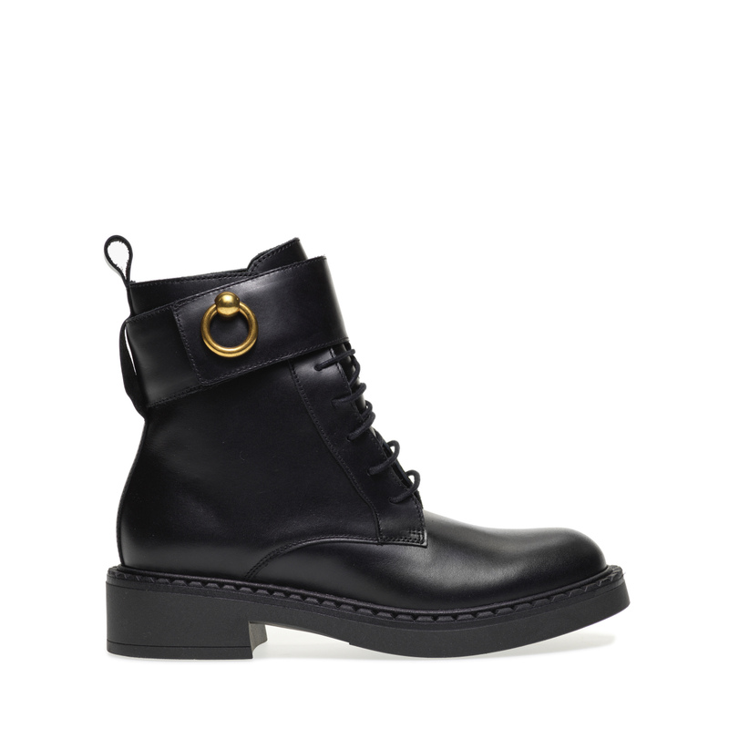 Combat boots with piercing detail and chunky sole - Combat Boots | Frau Shoes | Official Online Shop