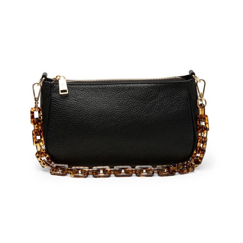 Leather baguette bag with chain detail - Bags, Belts & Wallets | Frau Shoes | Official Online Shop