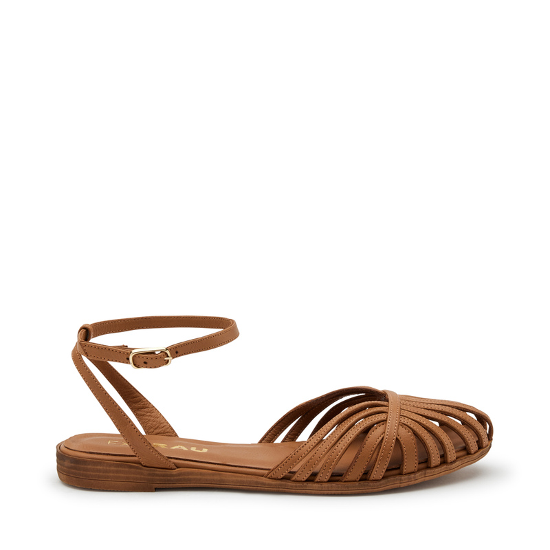 Leather cage sandals with ankle strap - Woman | Frau Shoes | Official Online Shop