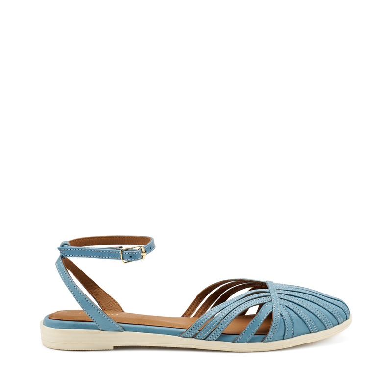 Leather cage sandals with ankle strap - Denim Trend | Frau Shoes | Official Online Shop