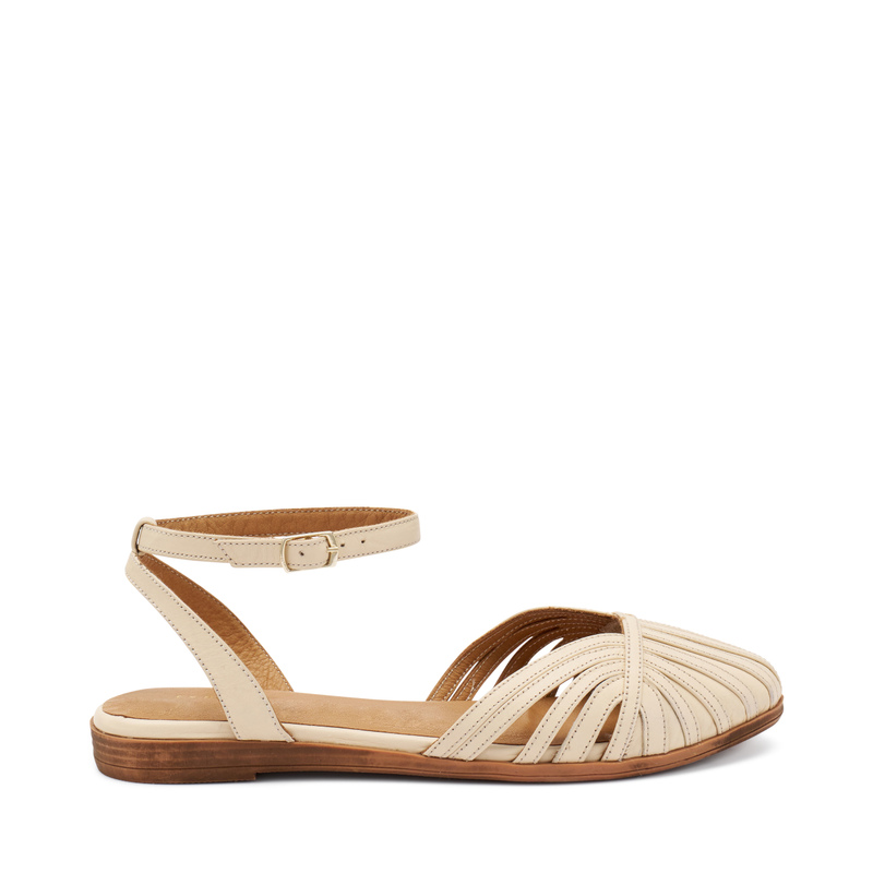 Römersandale aus Leder mit Riemchen am Knöchel | Frau Shoes | Official Online Shop