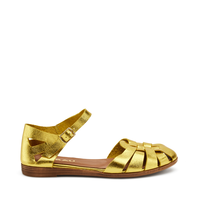 Foiled leather caged fisherman sandals - Woman | Frau Shoes | Official Online Shop