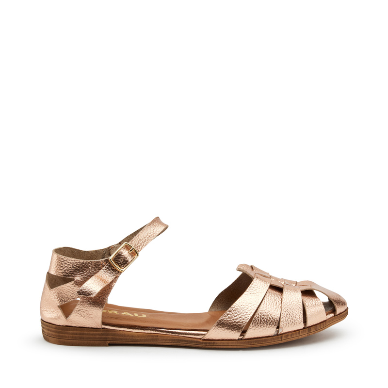 Foiled leather caged fisherman sandals - Woman | Frau Shoes | Official Online Shop