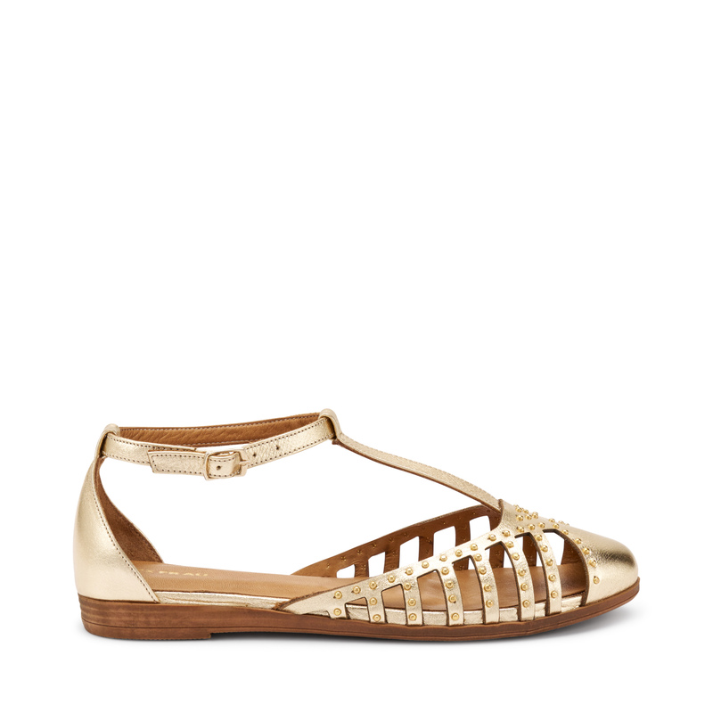 Sandali T-bar in pelle laminata con borchiette | Frau Shoes | Official Online Shop
