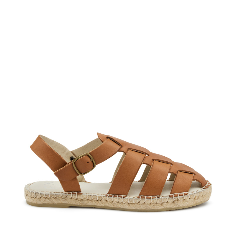Nubuck caged fisherman sandals with rope sole | Frau Shoes | Official Online Shop