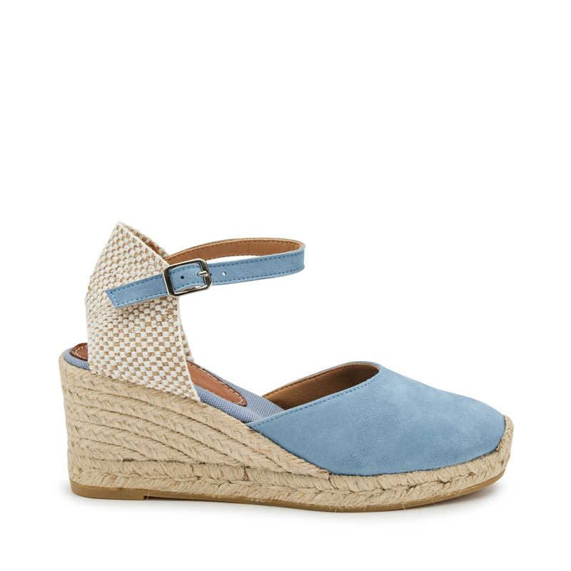 Sandalo in pelle scamosciata con zeppa in corda - Sandali con zeppa | Frau Shoes | Official Online Shop