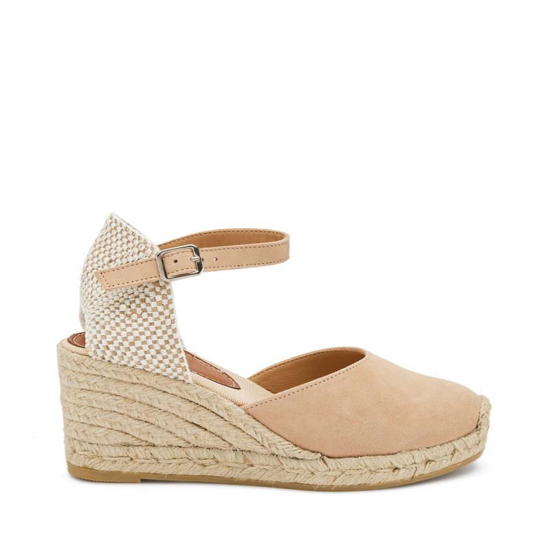 Sandale mit Keilabsatz in Seil-Optik aus Veloursleder - Keilsandaletten | Frau Shoes | Official Online Shop