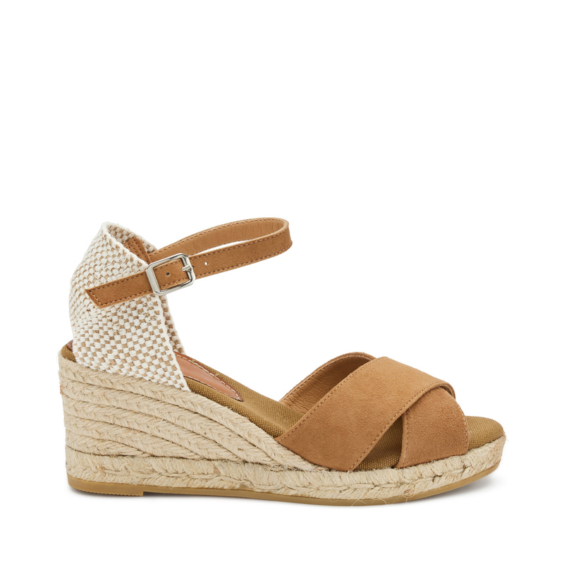Sandale mit überkreuzten Riemen und Keilabsatz in Seil-Optik - Espadrilles | Frau Shoes | Official Online Shop