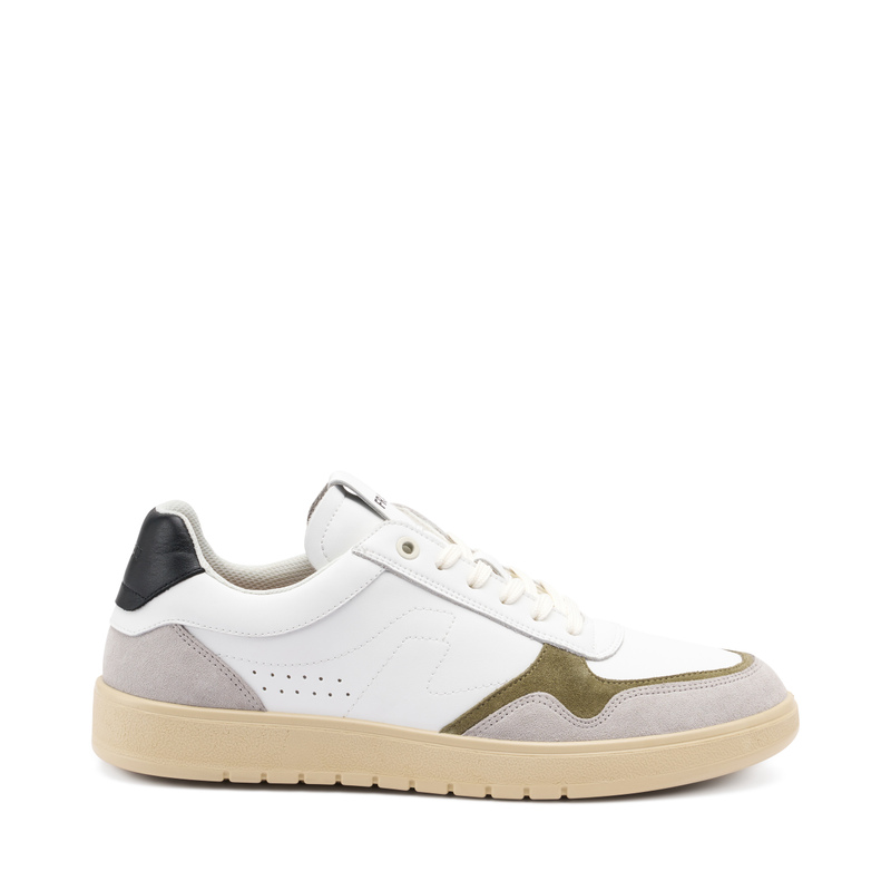 Sneaker aus Leder mit Einsätzen in Kontrastfarbe | Frau Shoes | Official Online Shop