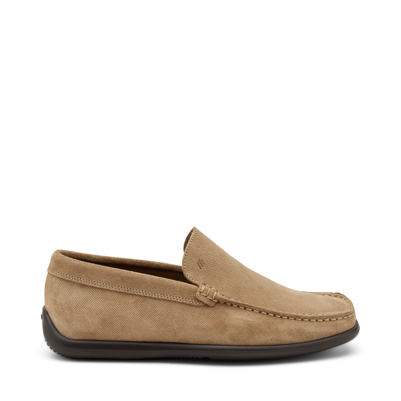 Slip-on in pelle scamosciata punzonata - Uomo | Frau Shoes | Official Online Shop