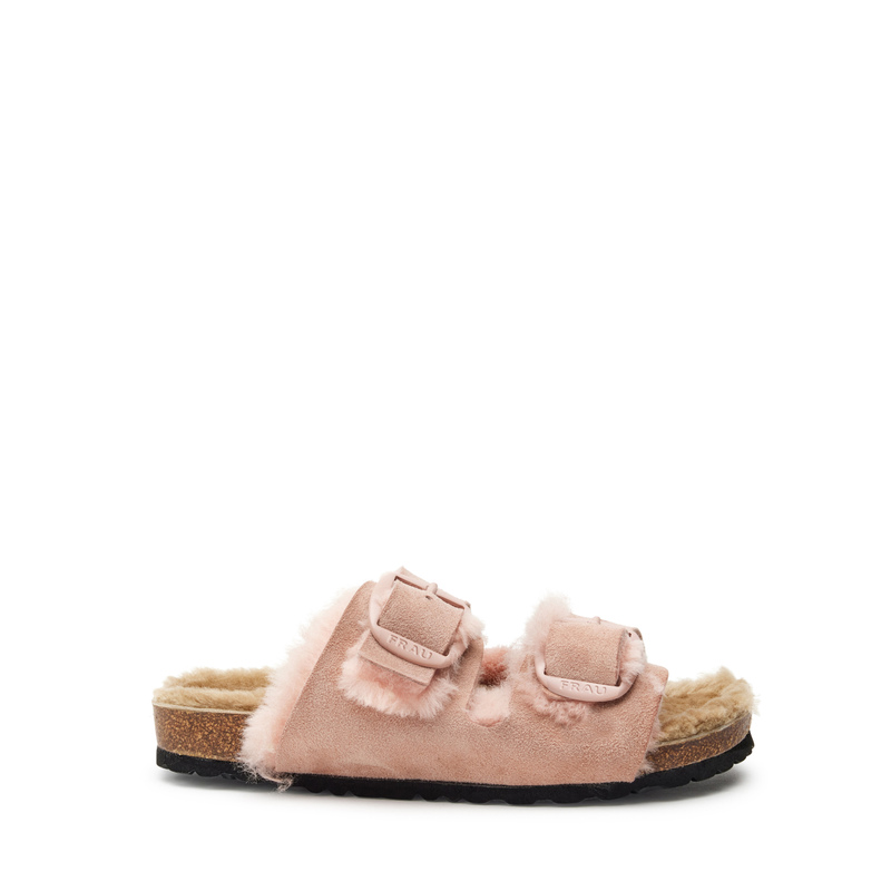 Double-strap sheepskin sliders - Flats & Sabot | Frau Shoes | Official Online Shop