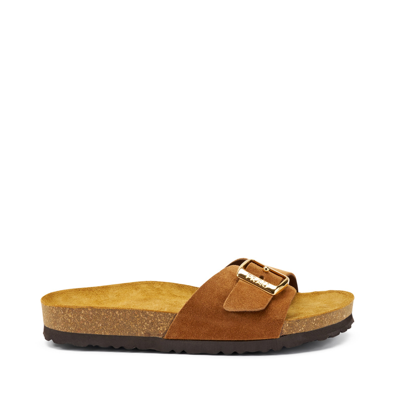 Pantolette mit Riemchen aus Veloursleder | Frau Shoes | Official Online Shop