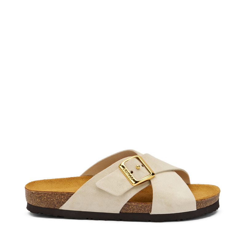 Suede crossover-strap sliders - Summer Vibes | Frau Shoes | Official Online Shop