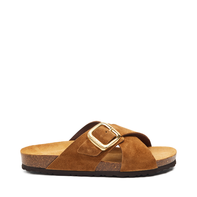 Suede crossover-strap sliders - Must-Haves | Frau Shoes | Official Online Shop
