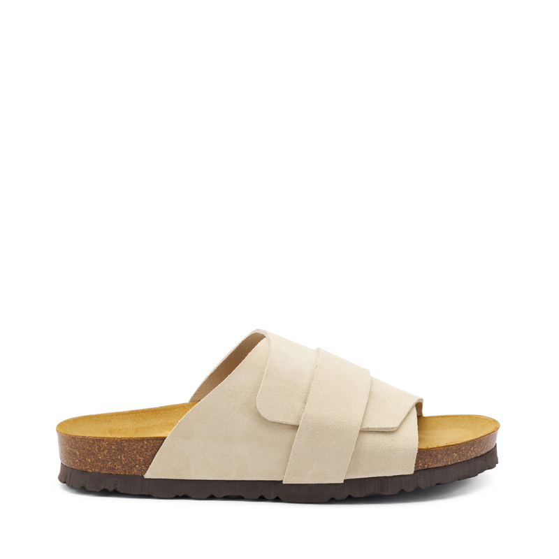 Pantolette mit breitem Riemen aus Veloursleder | Frau Shoes | Official Online Shop