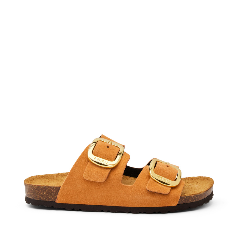 Suede double-strap sliders - Slippers & Sabot | Frau Shoes | Official Online Shop