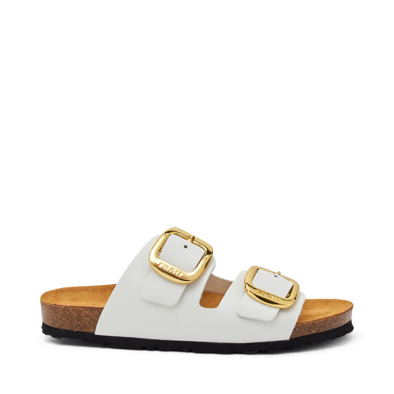 Leather double-strap sliders - Slippers & Sabot | Frau Shoes | Official Online Shop