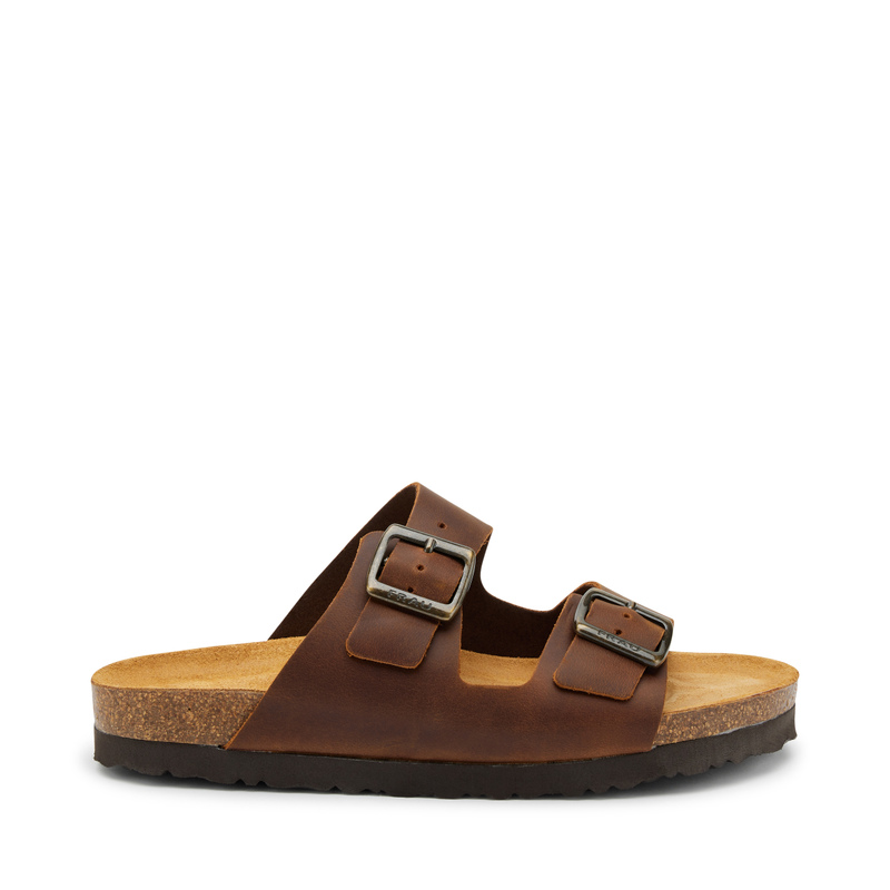 Nubuck double-strap sliders - Sandals | Frau Shoes | Official Online Shop