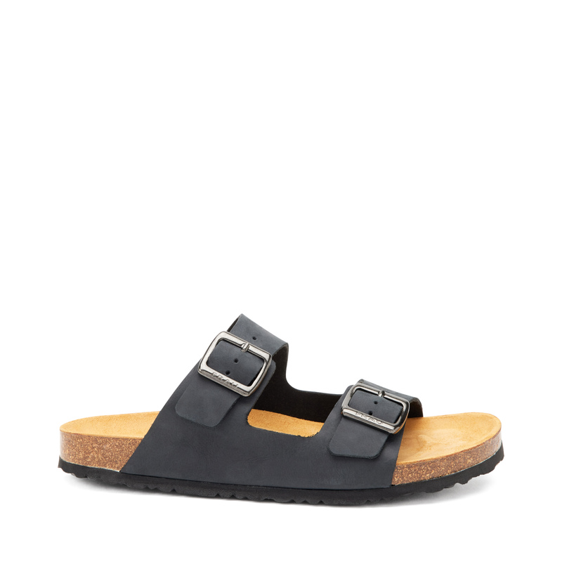Nubuck double-strap sliders - Sandals | Frau Shoes | Official Online Shop