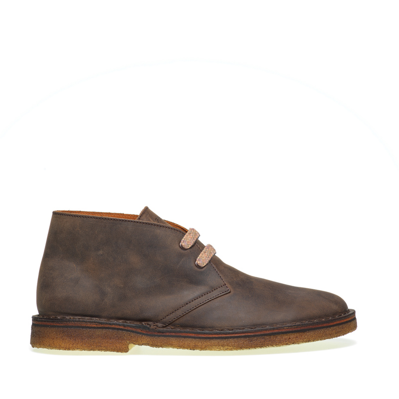 Distressed-effect nubuck desert boots - Must-Haves | Frau Shoes | Official Online Shop