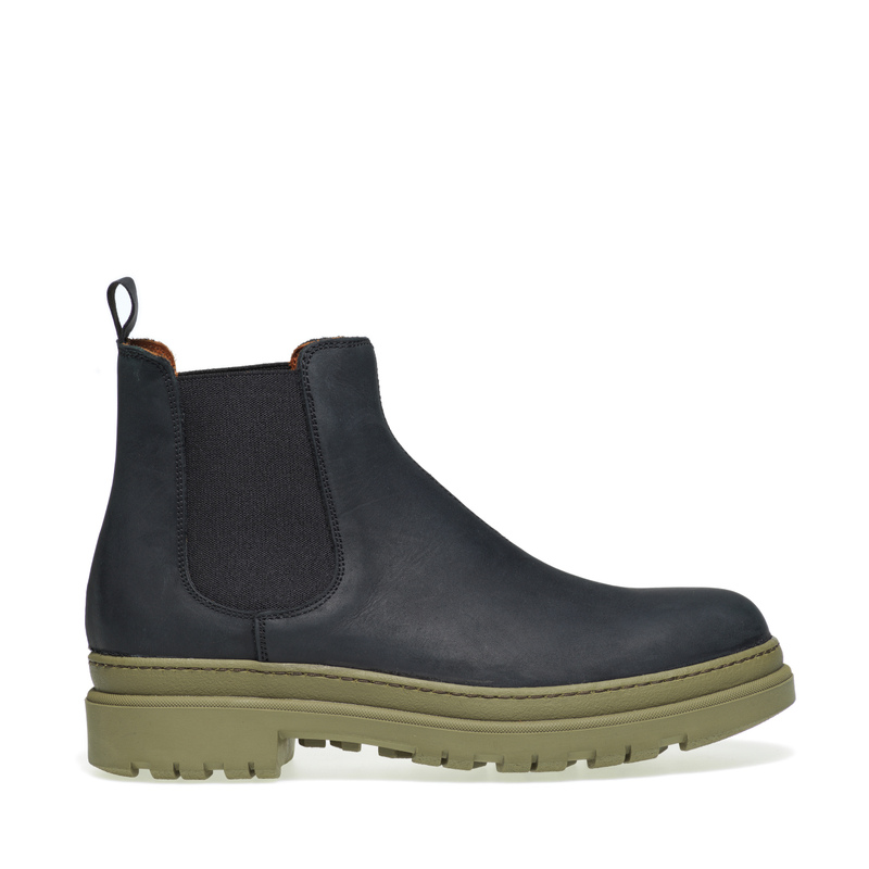 Work Chelsea boots in distressed-effect leather - Man's Shoes | Frau Shoes | Official Online Shop