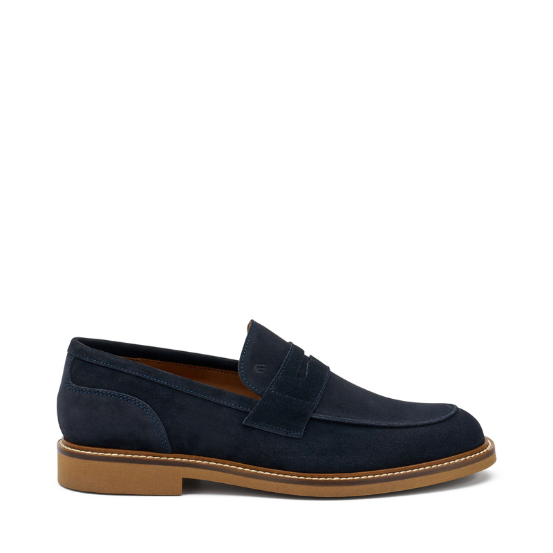 Mokassin aus Veloursleder mit Sohle in Kontrastfarbe | Frau Shoes | Official Online Shop