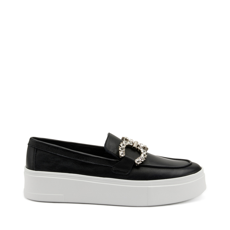 Slip-ons with bejewelled clasp - Sneakers & Slip-on | Frau Shoes | Official Online Shop