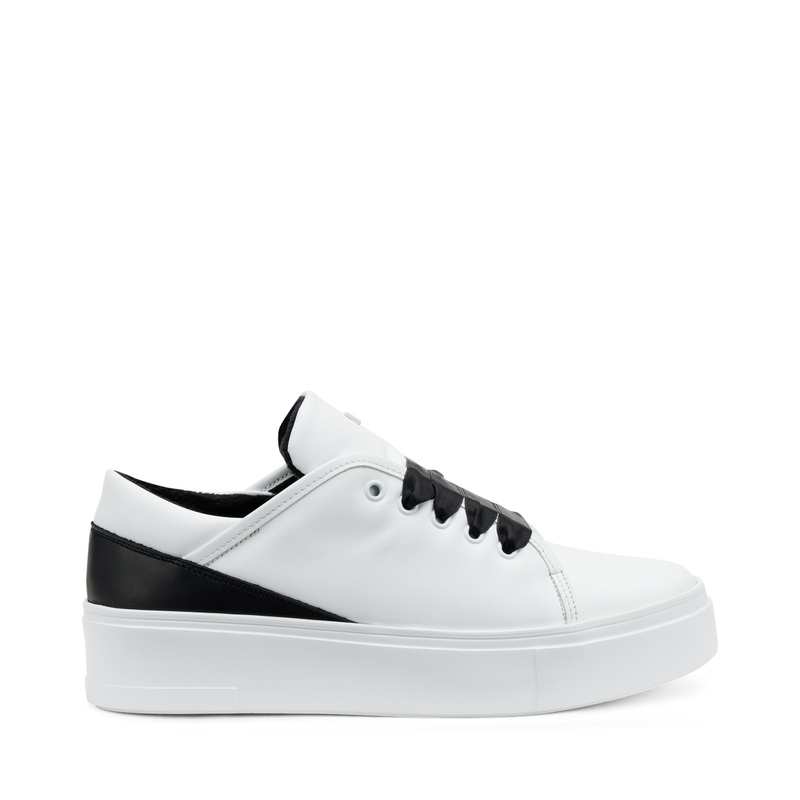 Leather sneakers with satin laces - Color Block | Frau Shoes | Official Online Shop