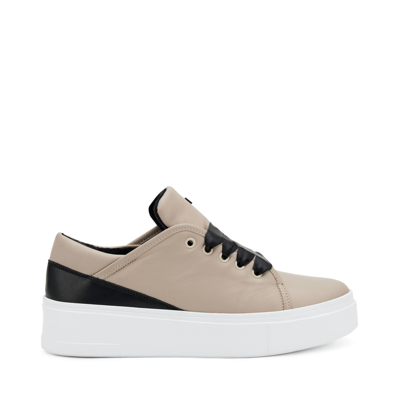 Leather sneakers with satin laces - Sneakers | Frau Shoes | Official Online Shop