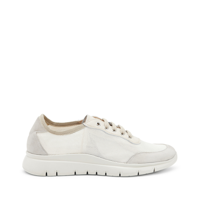 Sporty semi-sheer fabric and leather sneakers - Sneakers & Slip-on | Frau Shoes | Official Online Shop