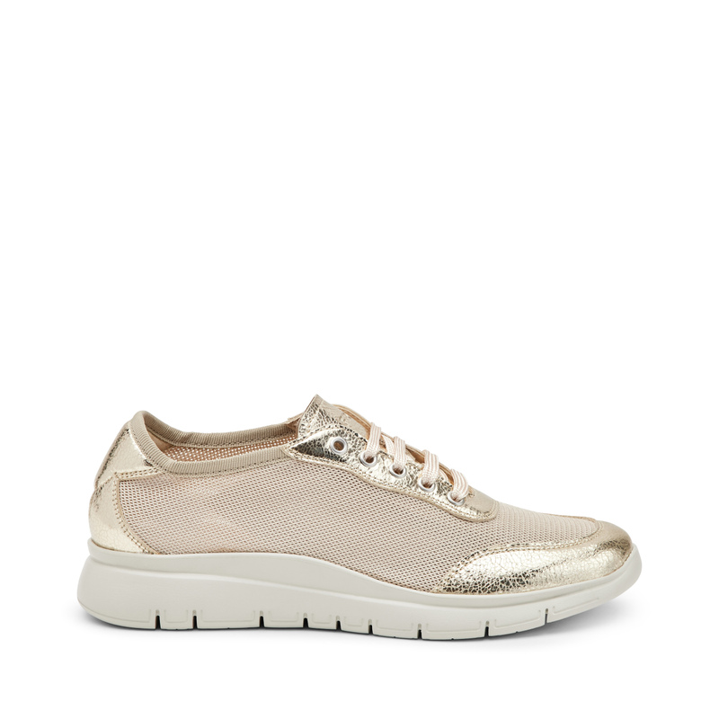 Sporty semi-sheer fabric and foiled leather sneakers | Frau Shoes | Official Online Shop