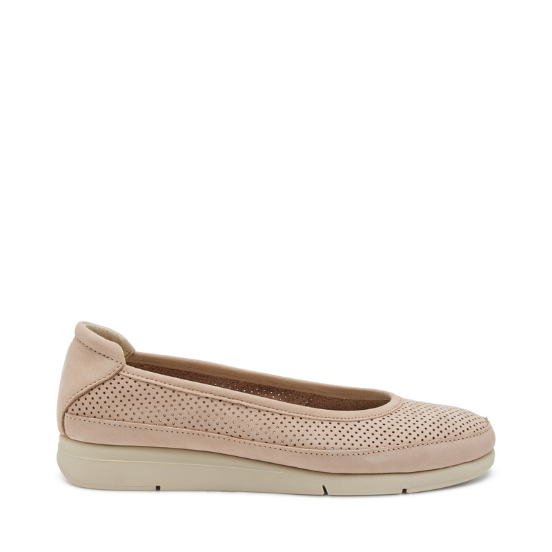Comfortable perforated nubuck ballet flats | Frau Shoes | Official Online Shop