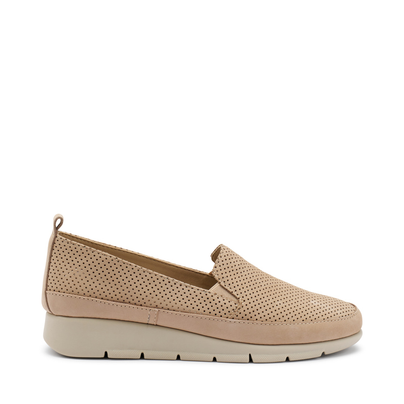 ComfortTech-Slip-On aus gestanztem Nubukleder | Frau Shoes | Official Online Shop