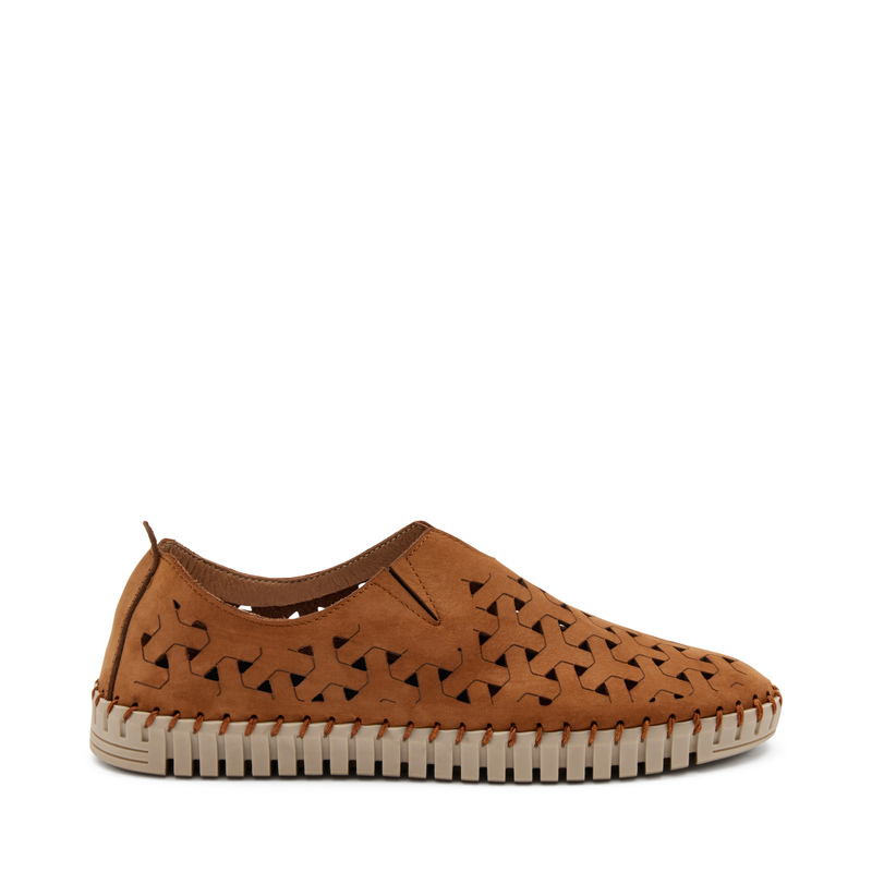 Perforated nubuck slip-ons | Frau Shoes | Official Online Shop