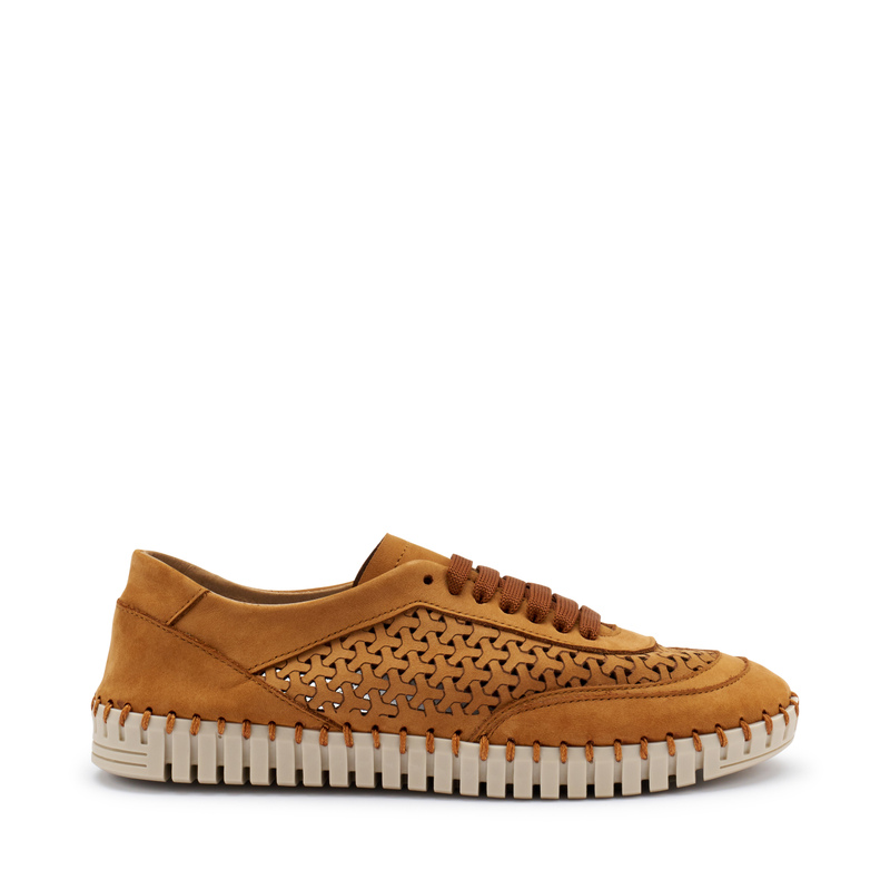 Sneaker aus gelasertem Nubukleder | Frau Shoes | Official Online Shop