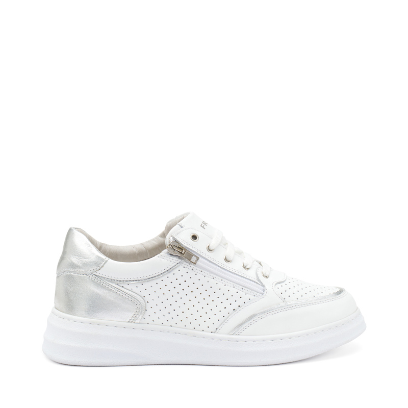 ComfortTech-Sneaker aus gestanztem Leder mit Reißverschluss | Frau Shoes | Official Online Shop