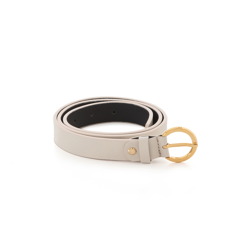 Leather belt with round golden buckle - Woman | Frau Shoes | Official Online Shop