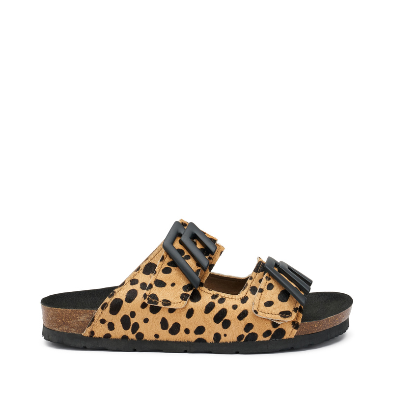 Pantolette mit doppeltem Riemen im Animal-Print | Frau Shoes | Official Online Shop