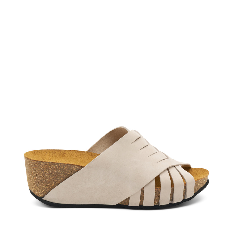 Pantolette aus Nubuk mit Keilabsatz - Keilsandaletten | Frau Shoes | Official Online Shop