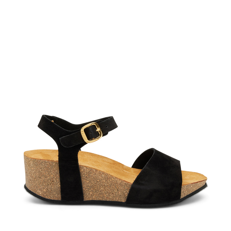 Sandalo a fascia in nabuk con zeppa - Sandali con zeppa | Frau Shoes | Official Online Shop