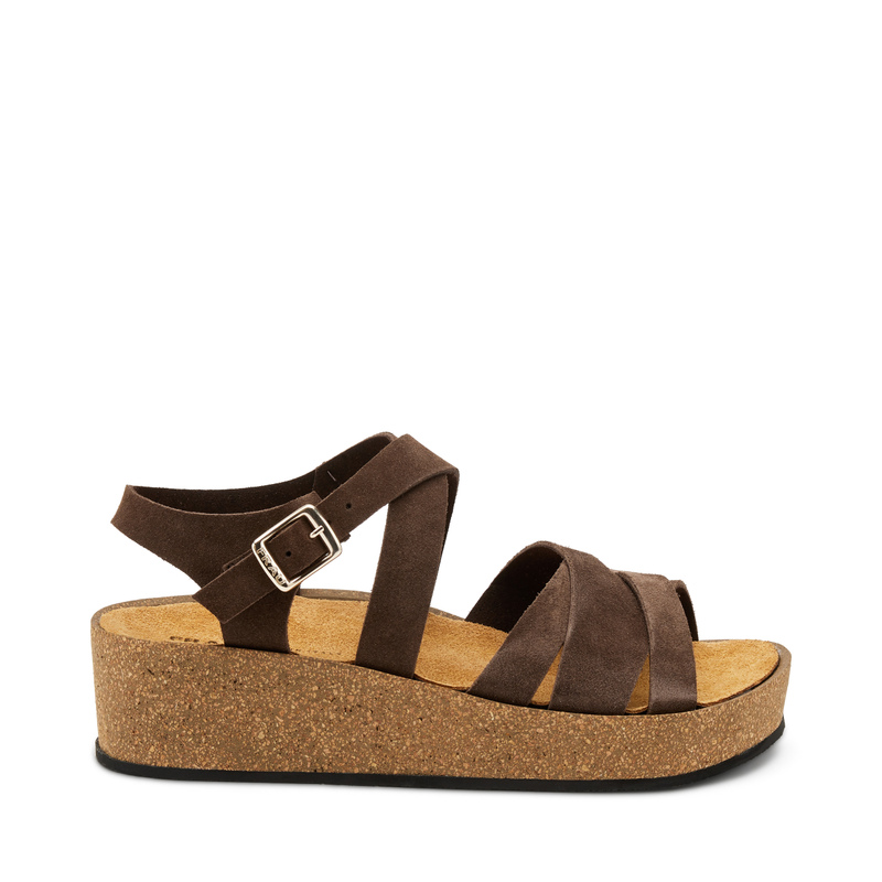 Plateau-Sandale aus Veloursleder - Keilsandaletten | Frau Shoes | Official Online Shop