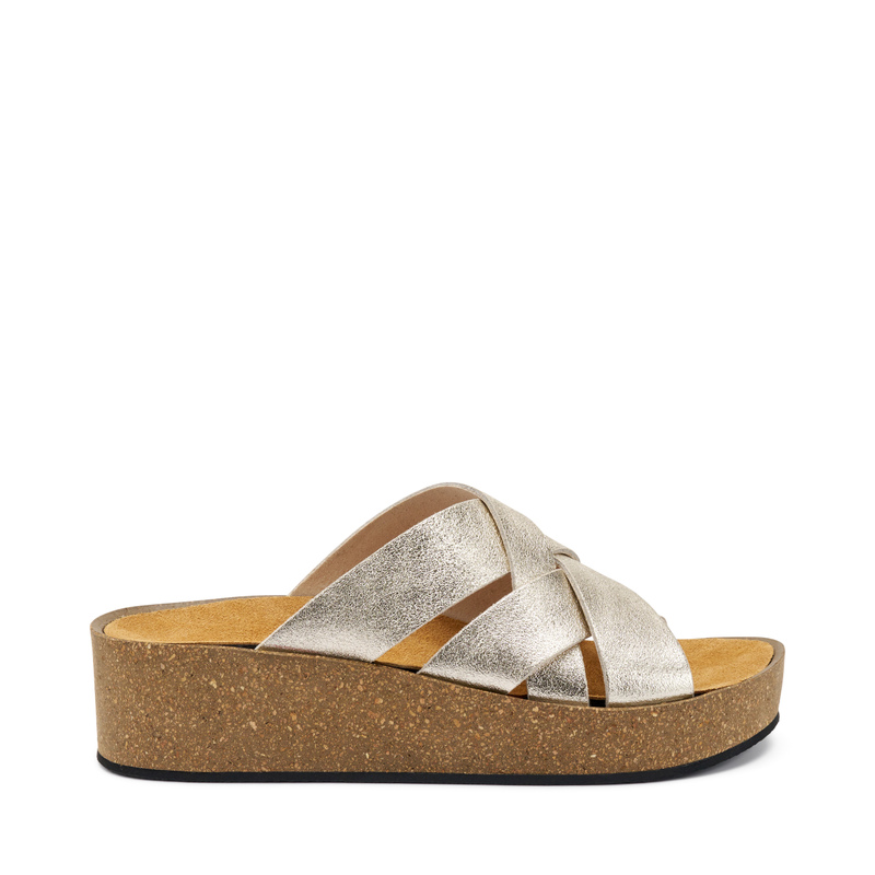Plateau-Pantolette aus laminiertem Leder | Frau Shoes | Official Online Shop