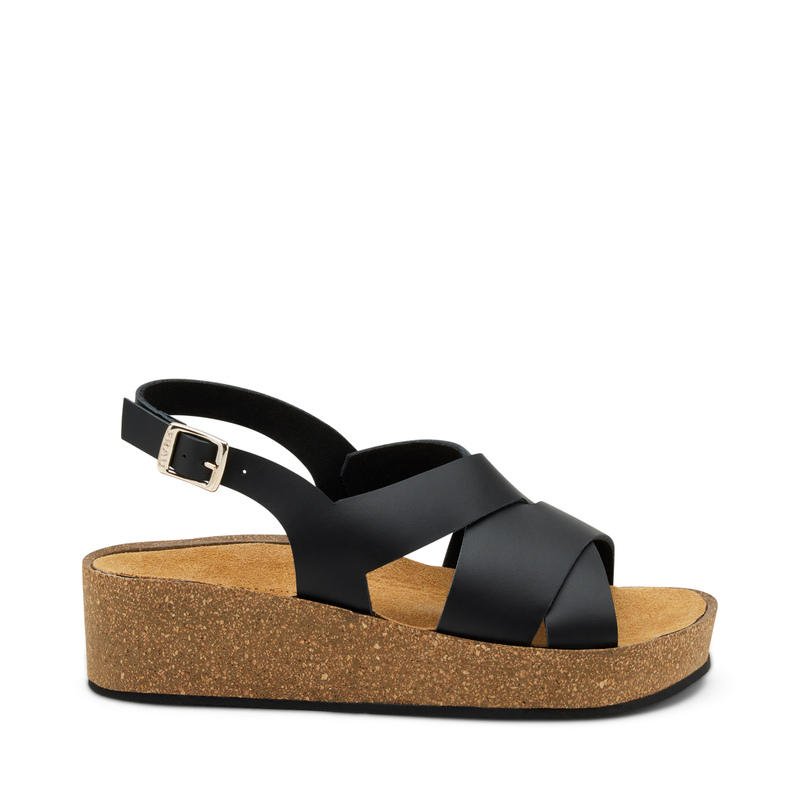 Slingback-Sandale aus Leder mit Plateausohle - Keilsandaletten | Frau Shoes | Official Online Shop