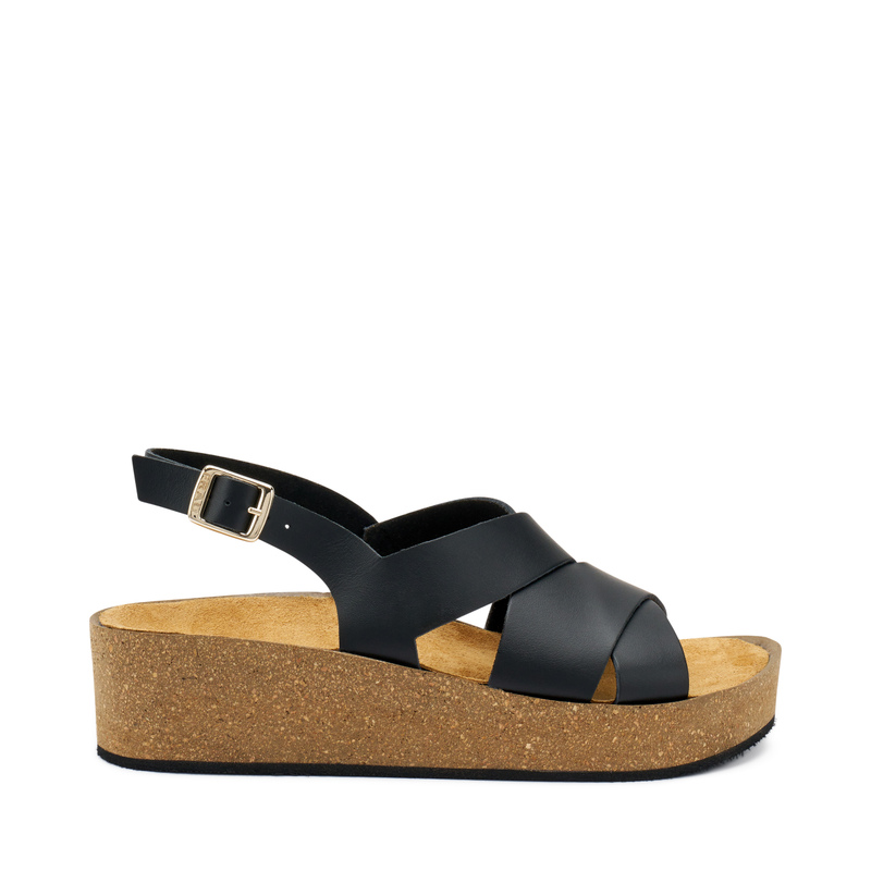 Slingback-Sandale aus Leder mit Plateausohle | Frau Shoes | Official Online Shop