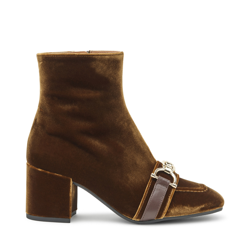 Stiefelette mit Absatz aus Samt | Frau Shoes | Official Online Shop