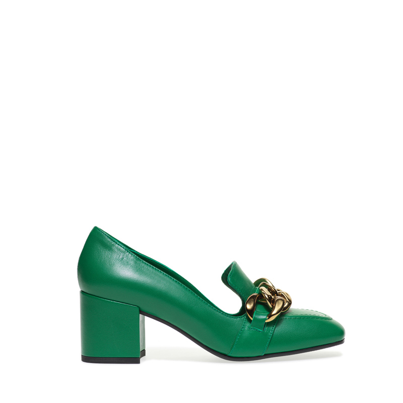 Mocassino a punta quadra con tacco e catena - chic-selection | Frau Shoes | Official Online Shop